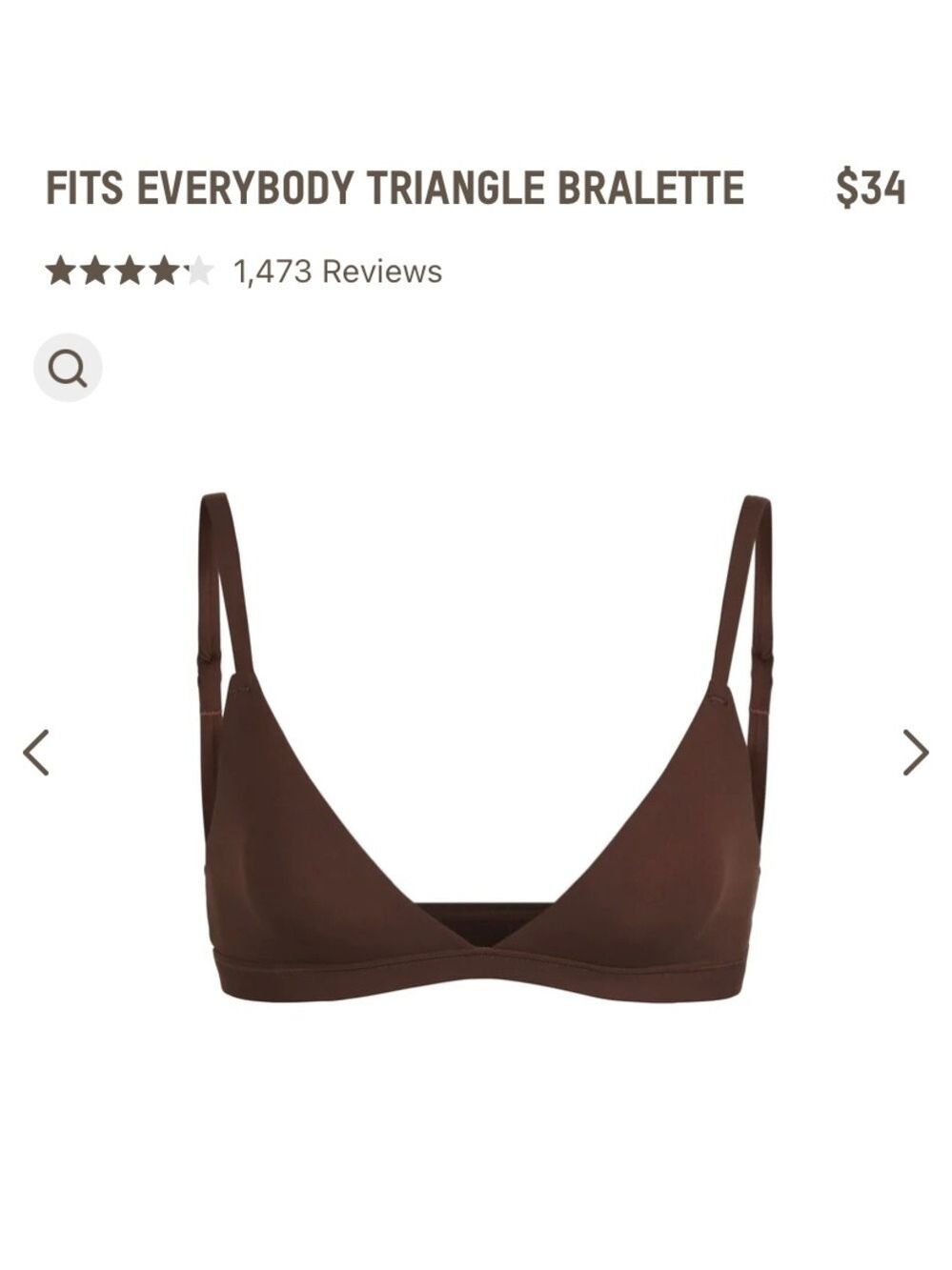 Skims FITS EVERYBODY TRIANGLE BRALETTE - Cocoa XS